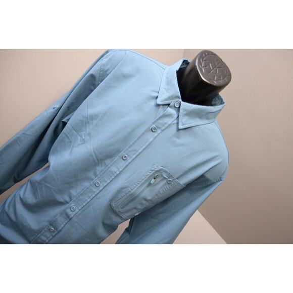Gillz Vented Fishing Shirt Stretch Blue Long Sleeve Camping Hiking Mens Sz XL - Picture 4 of 10